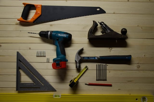 Close-up of hardware tools